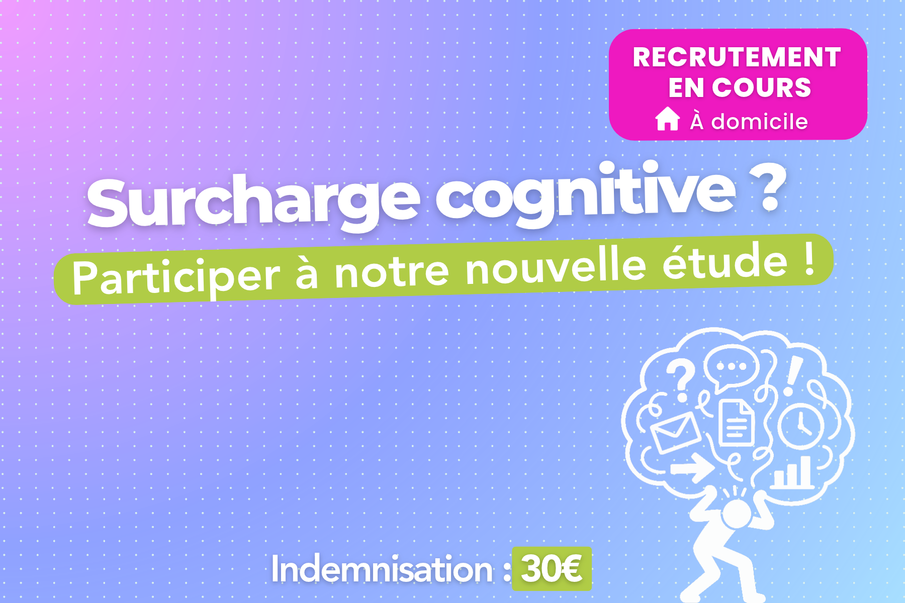 Etude à domicile – Surcharge cognitive